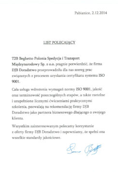 T2B Beghetto Polonia Spedycja i Transport Międzynarodowy Sp. z o.o.